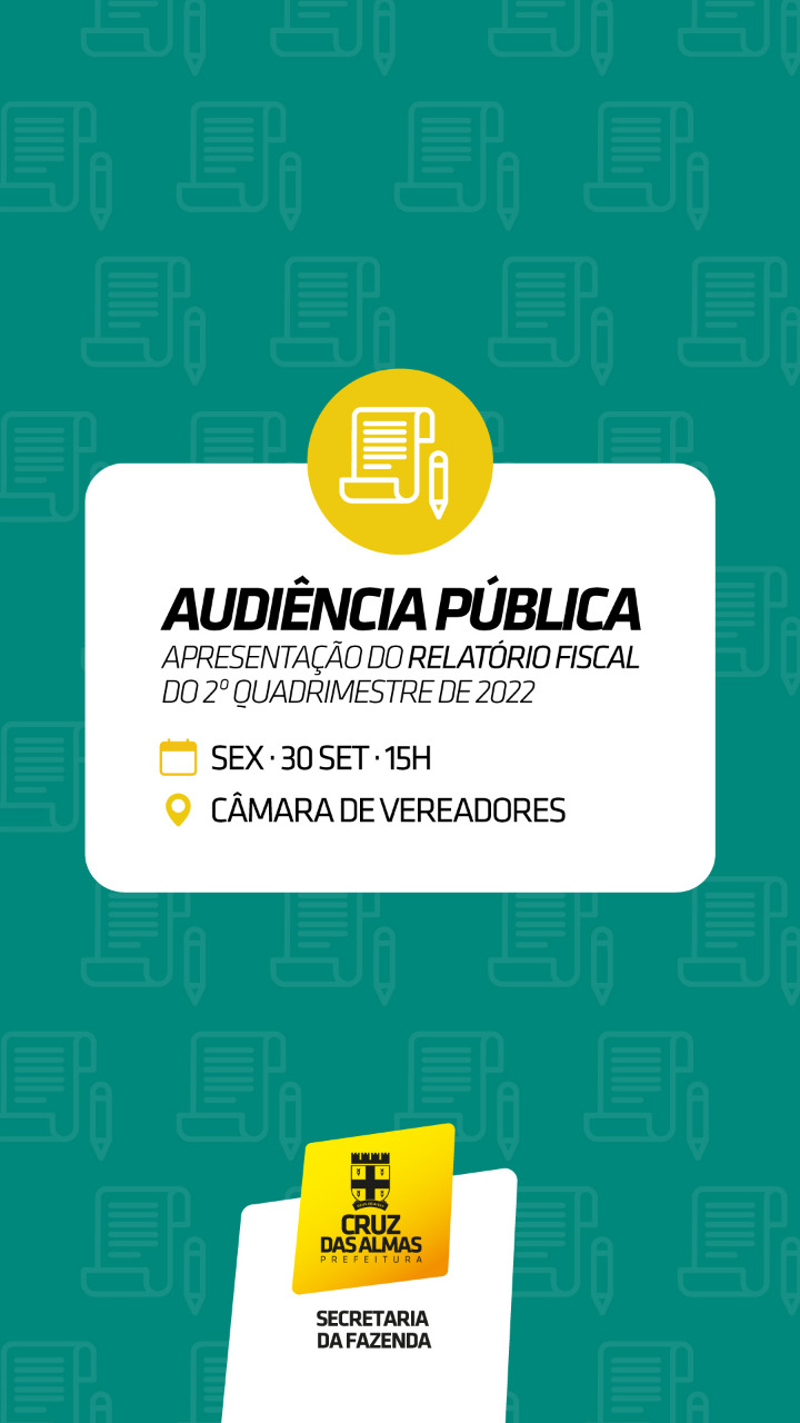 Prefeitura Municipal realiza Audiência Pública nesta sexta-feira (30)