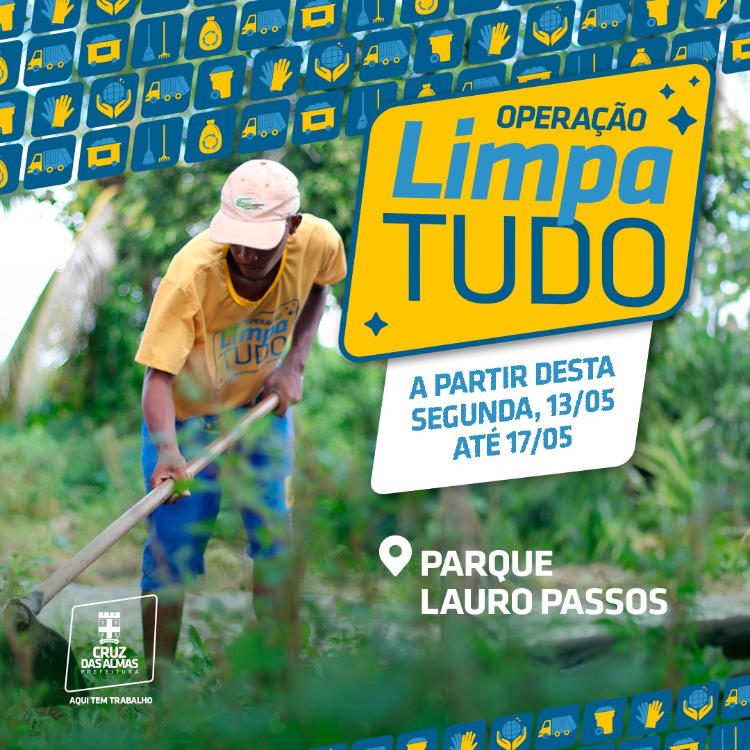 Prefeitura realiza operação Limpa Tudo no Parque Lauro Passos a partir da próxima segunda-feira