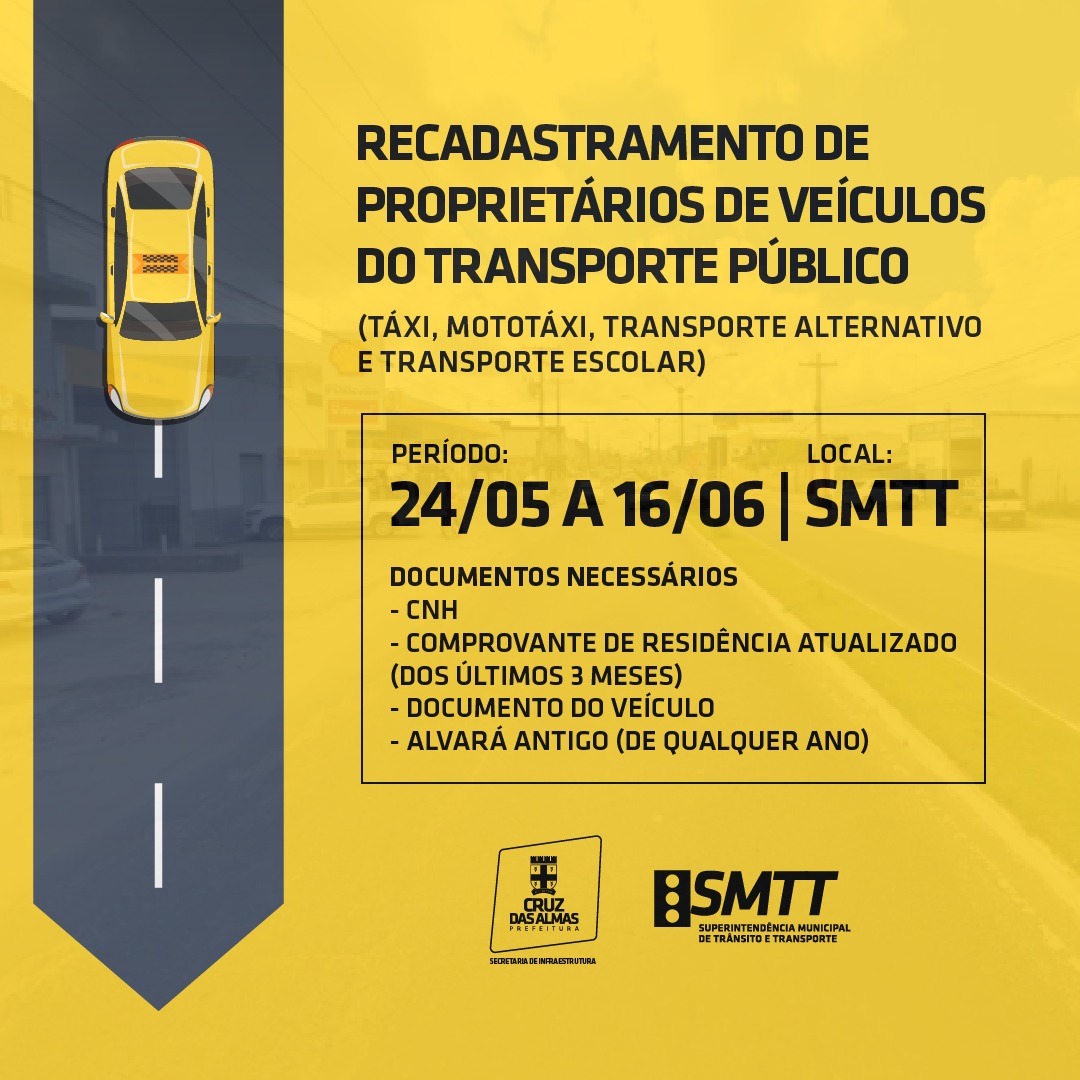 Prefeitura realiza recadastramento de proprietários de veículos do transporte público