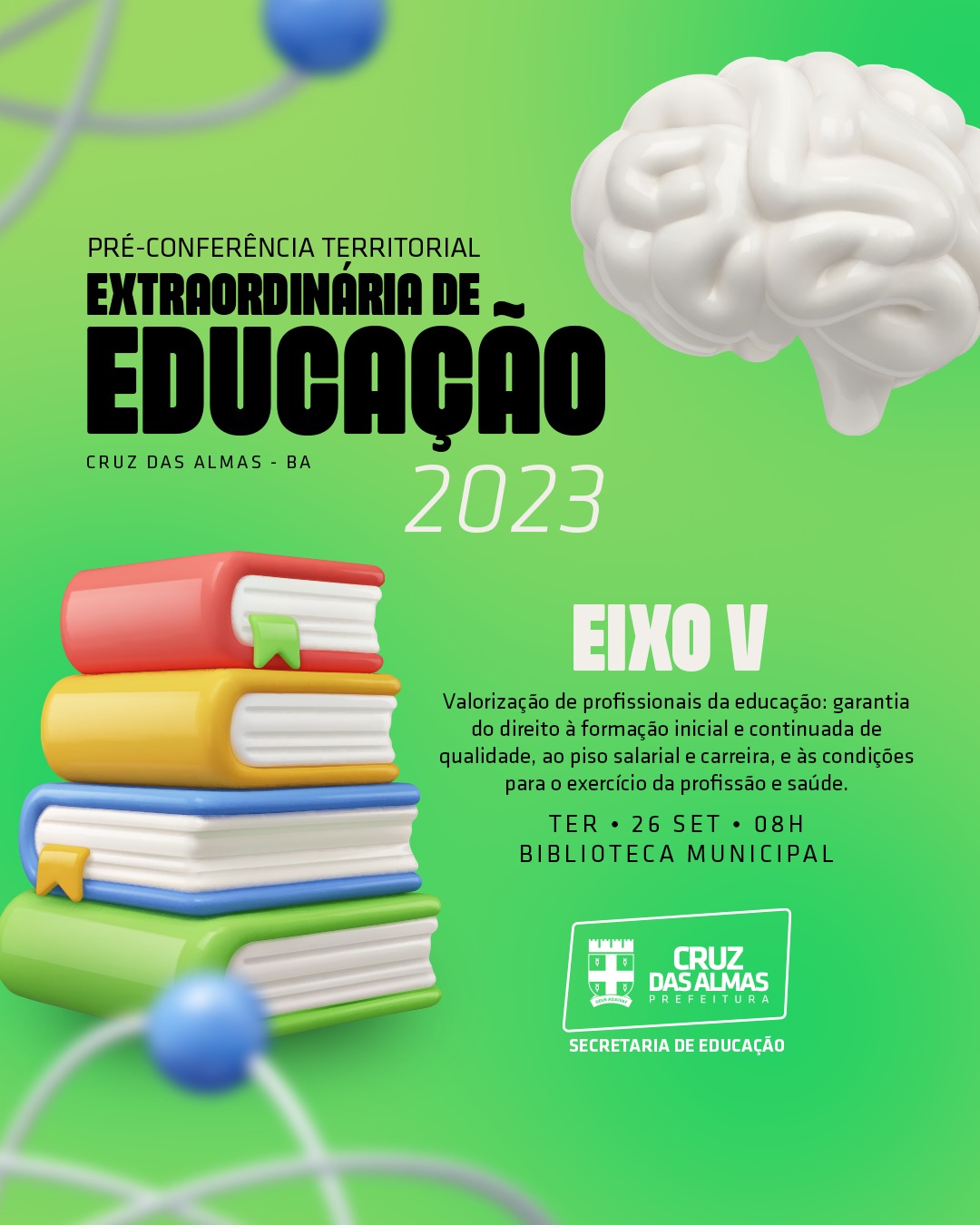 Pré-Conferência Extraordinária de Educação será realizada nesta terça-feira (26)