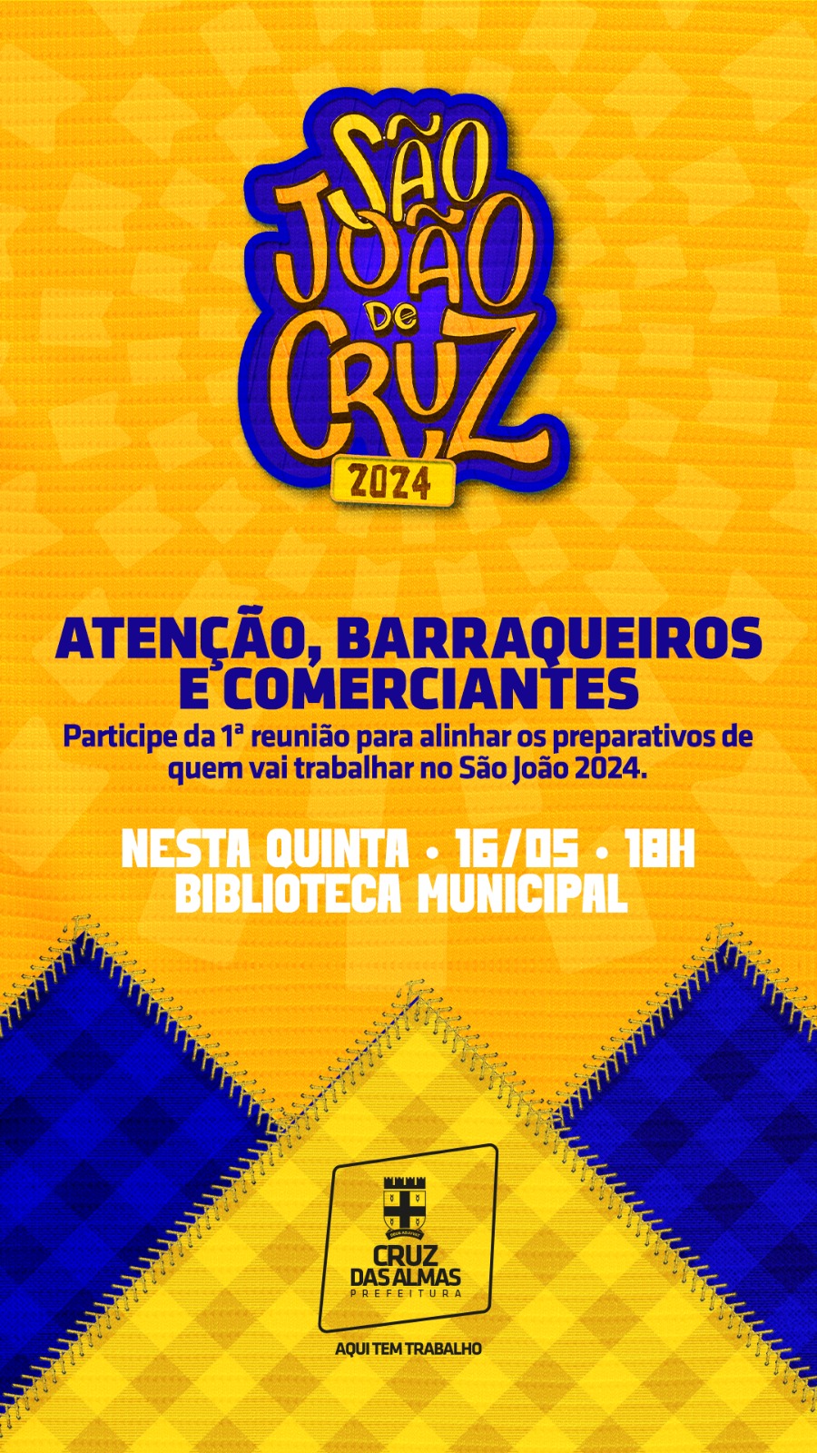 São João 2024: Prefeitura de Cruz promoverá nesta quinta-feira (16) reunião de alinhamento com barraqueiros e comerciantes